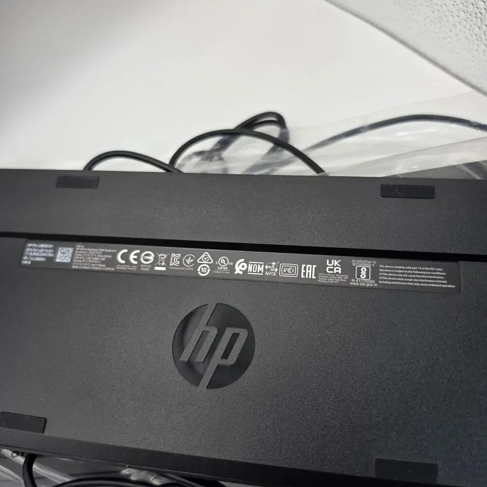 HP Wired Desktop 320K USB Keyboard L96909-001 Open Box Tested Black QWERTY